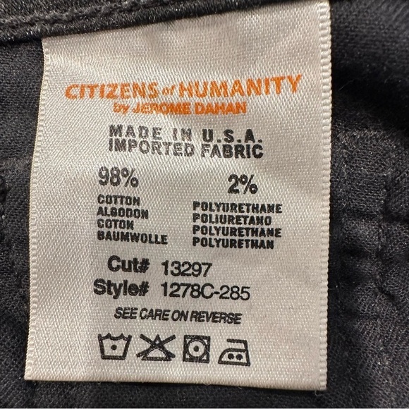 Citizens of Humanity Ava Low Rise Straight Leg Black Jeans EUC Style 1278C-285 - Picture 8 of 8